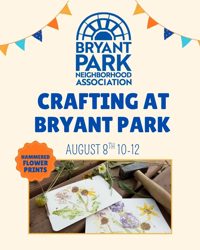 Flyer for Crafting at Bryant Park