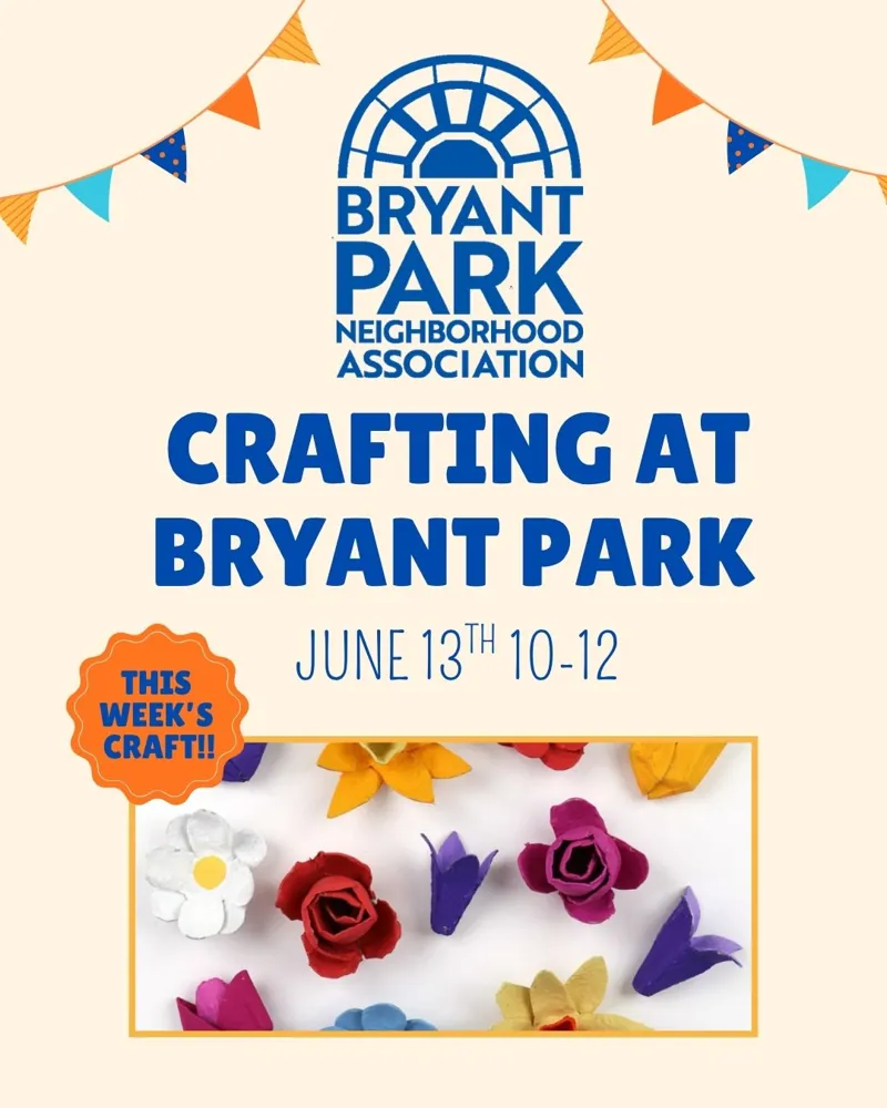 Flyer for Crafting at Bryant Park